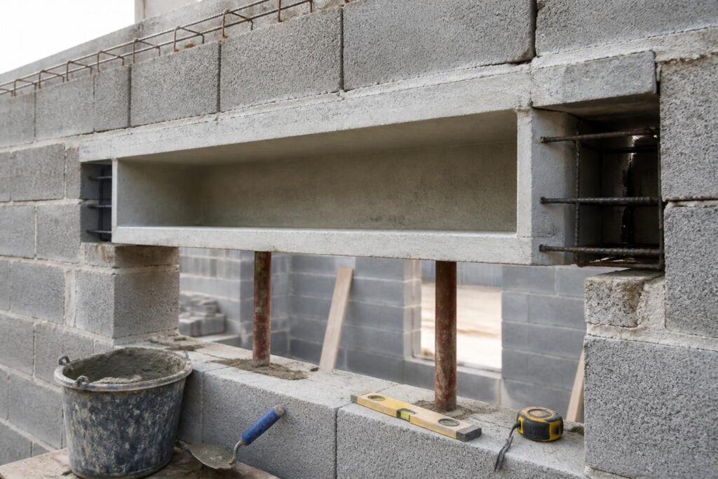 Coffre demi linteau béton : prix et guide de pose efficace