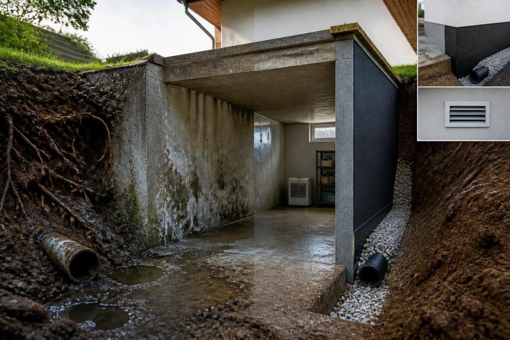 Maison semi enterrée et humidité : causes, risques et solutions efficaces